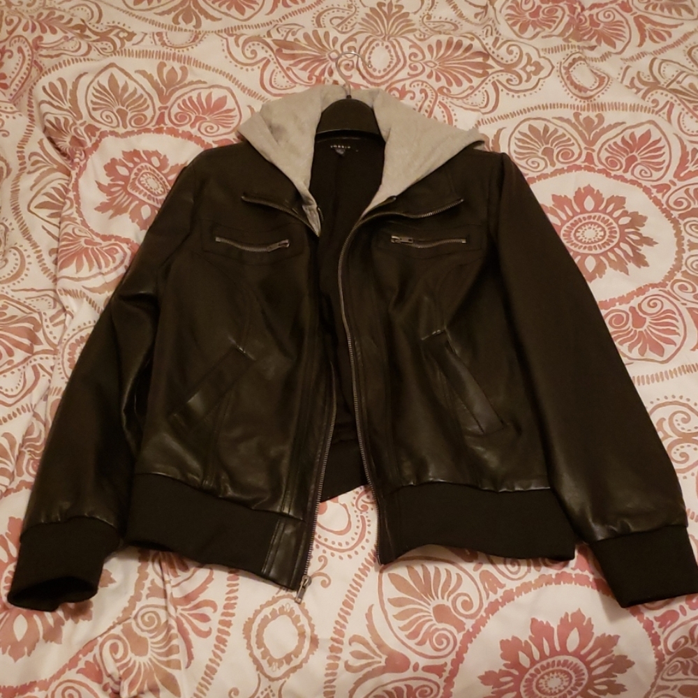 Black PU leather jacket